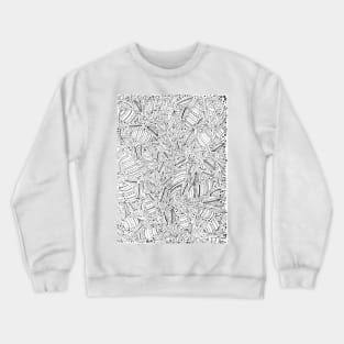 Hand drawn abstract leaves doodle drawing Crewneck Sweatshirt